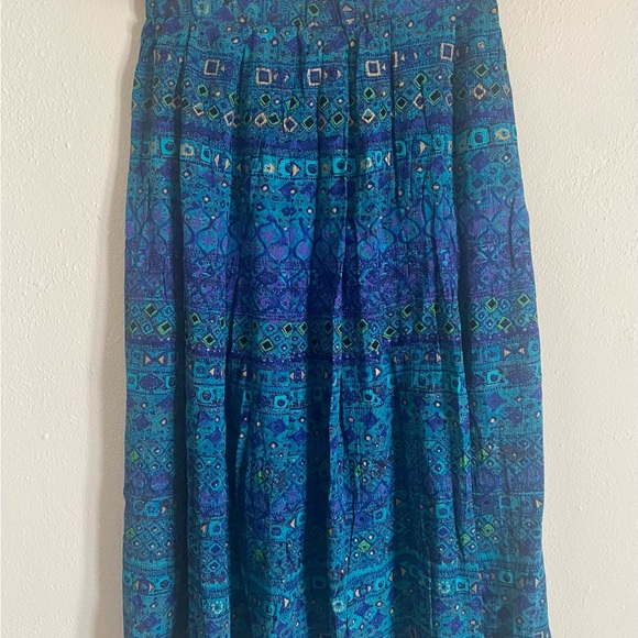 Vintage Koret Petite Midi Boho Purple, Blue, Green Skirt - Picture 3 of 5